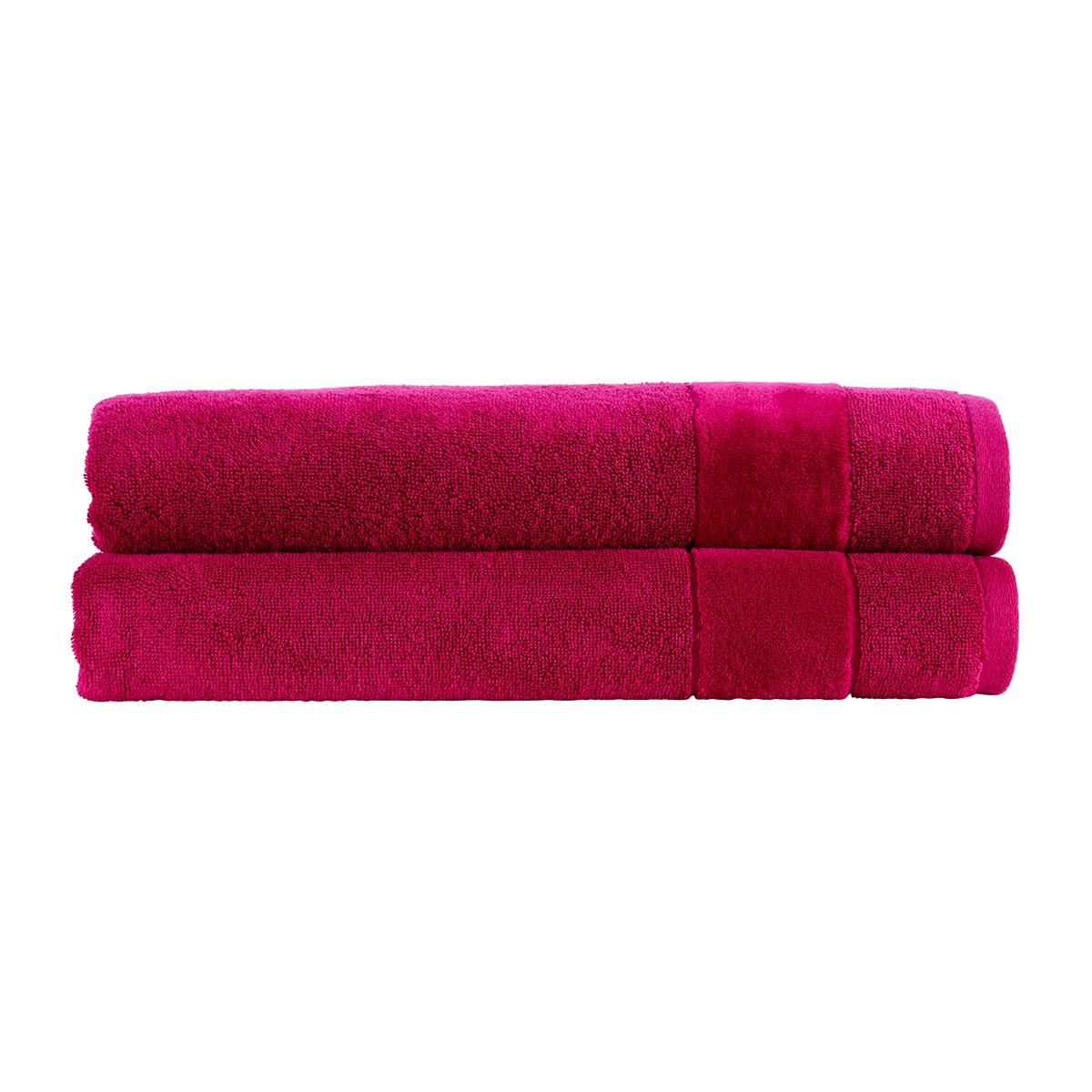 Christy Prism Bath Sheet Set | 2 pieces | Vibrant Colours | 100% Turkish Cotton | Super Soft and Fluffy | Quick Dry | Very Berry Pink