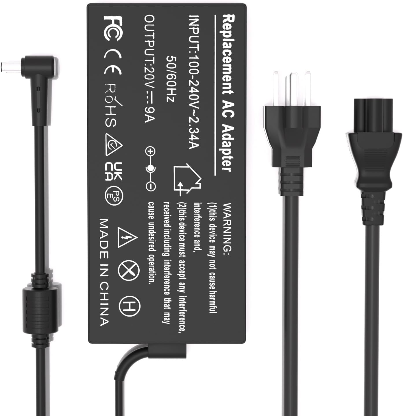 180W Laptop Charger Compatible with ASUS Zephyrus G14 G15 GA502 GA401 ROG Strix G G15 G513AC G531GD G531GT, TUF Gaming A15 A17 F15 F17 ROG AC Adapter Power Cord