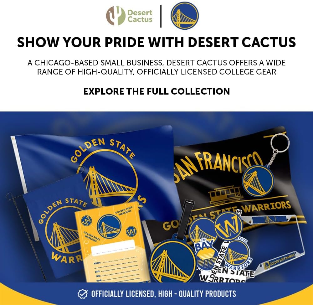 Desert Cactus Golden State Warriors Car Accessories NBA Basketball Team Metal License Plate Frame for Front or Rear of Car (Up Close) - Image 5