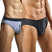 ARIUS Pack of 2 padded briefs in the front with a breast enhancement pocket - provides an increase and better shape for the genitals - Briefs with genital pads