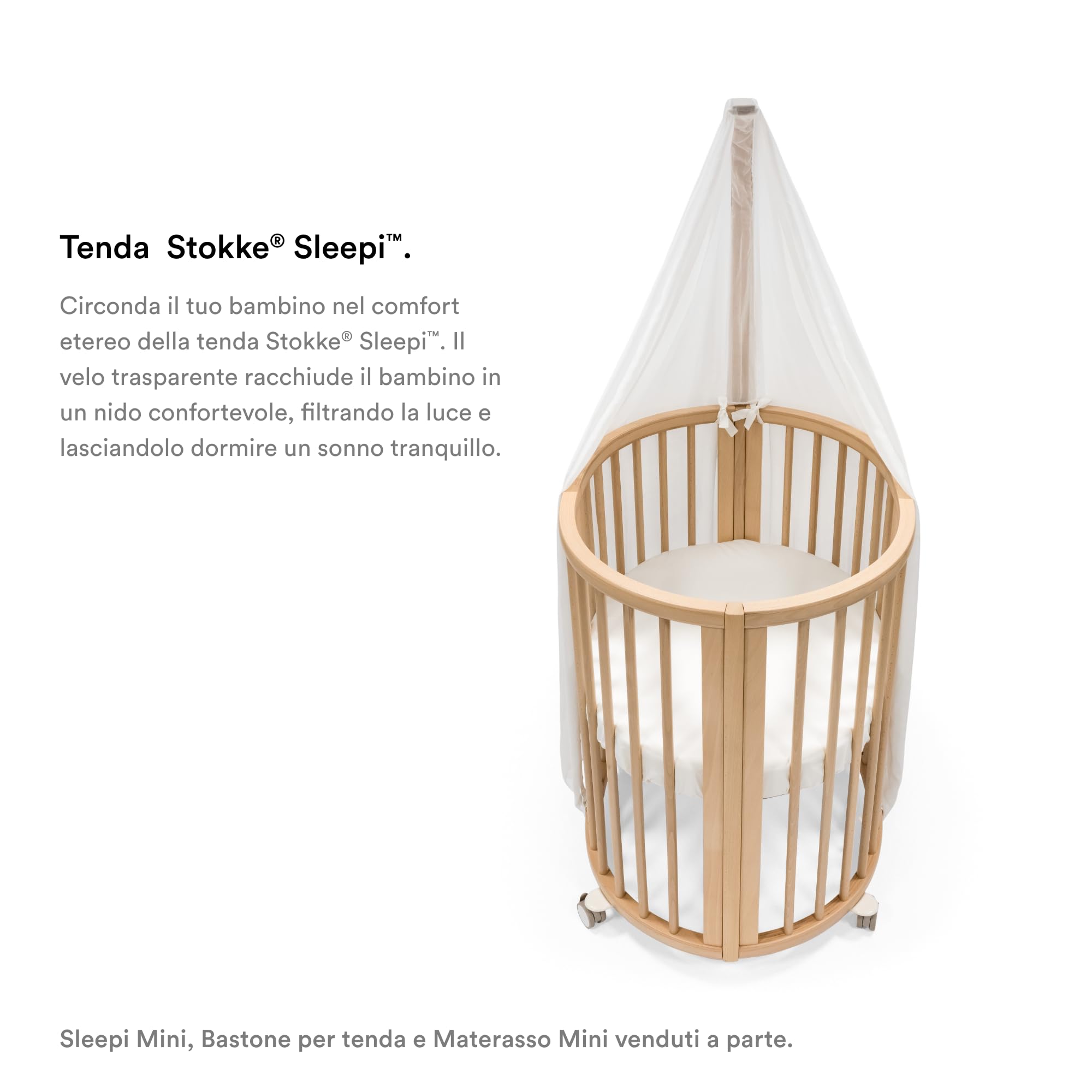 Stokke Tenda Sleepi, Bianca - Crea un ambiente accogliente e rilassante per il bambino - Facile da assemblare - Tessuto leggero - Compatibile con Sleepi Mini & Letto