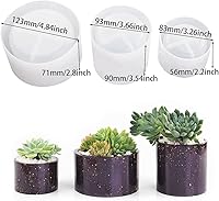 Vista 5 de FineInno 3 moldes de resina para macetas, moldes de silicona para jarrón redondo grande, molde de maceta de hormigón para macetas suculentas, molde