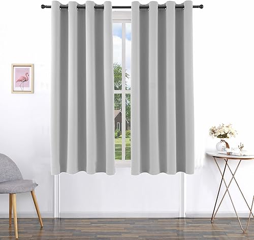 Miniatura 51 de Pickluc Cortina opaca para dormitorio, bloqueo de luz, aislamiento de calor, reducción de ruido, tela más gruesa, extra plegable, 2 paneles, 42