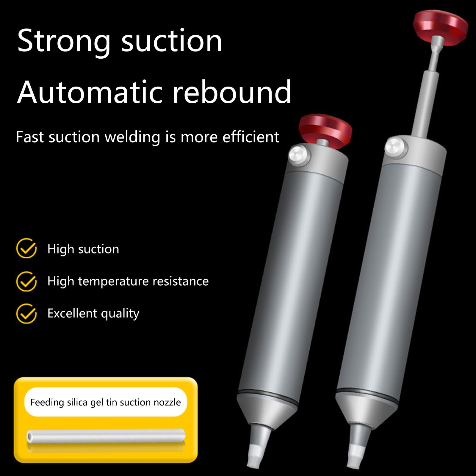 1x Pompe à Dessouder En Métal En Aluminium Aspiration Pistolet à étain à Souder Ventouse Stylo Retrait Fer à Souder Sous Vide Dessouder Outil De Soudage à La Main-Or