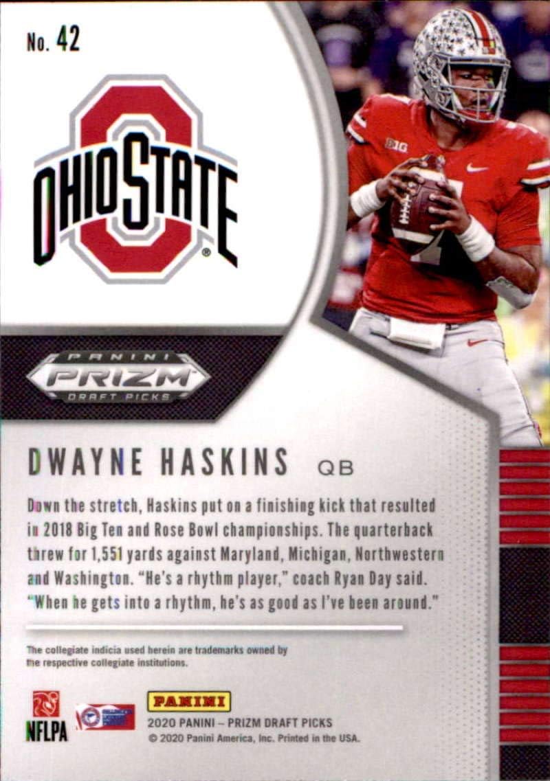 2020 Panini Prizm Draft Picks #42 Dwayne Haskins Ohio State Buckeyes Football NFL