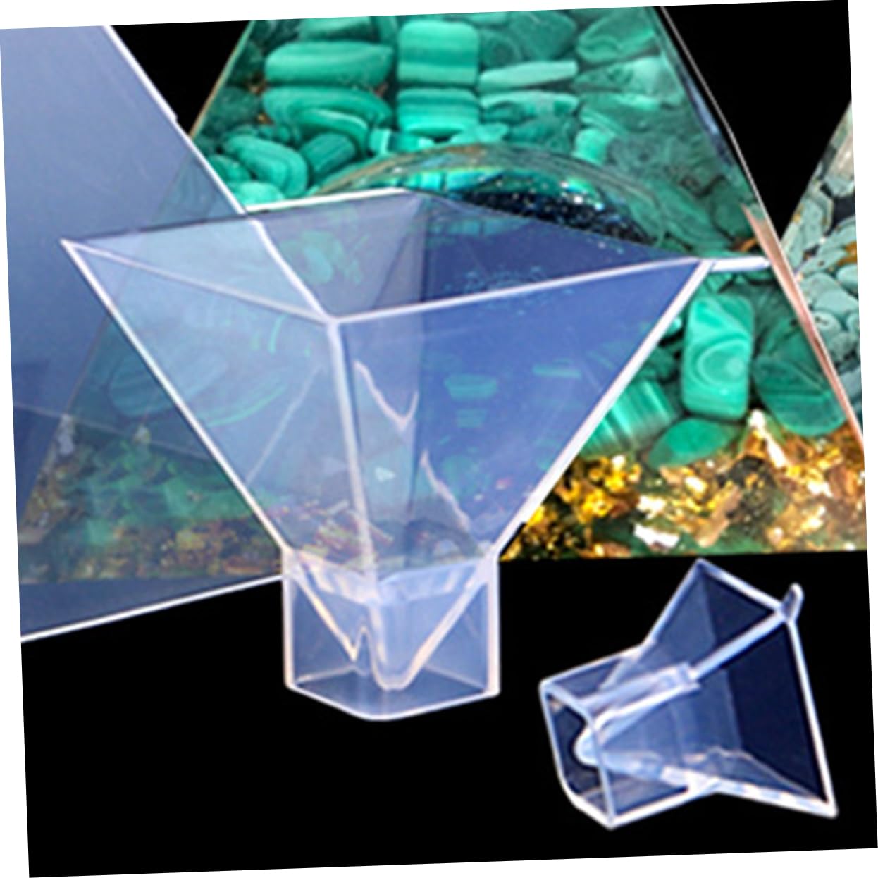 STOBOK Pyramid Resin Mould Silicone Mold for DIY Crafts Clear Reusable 1 Inch Pyramid Shape Molds for Resin Casting and Handmade Ornaments - Image 4