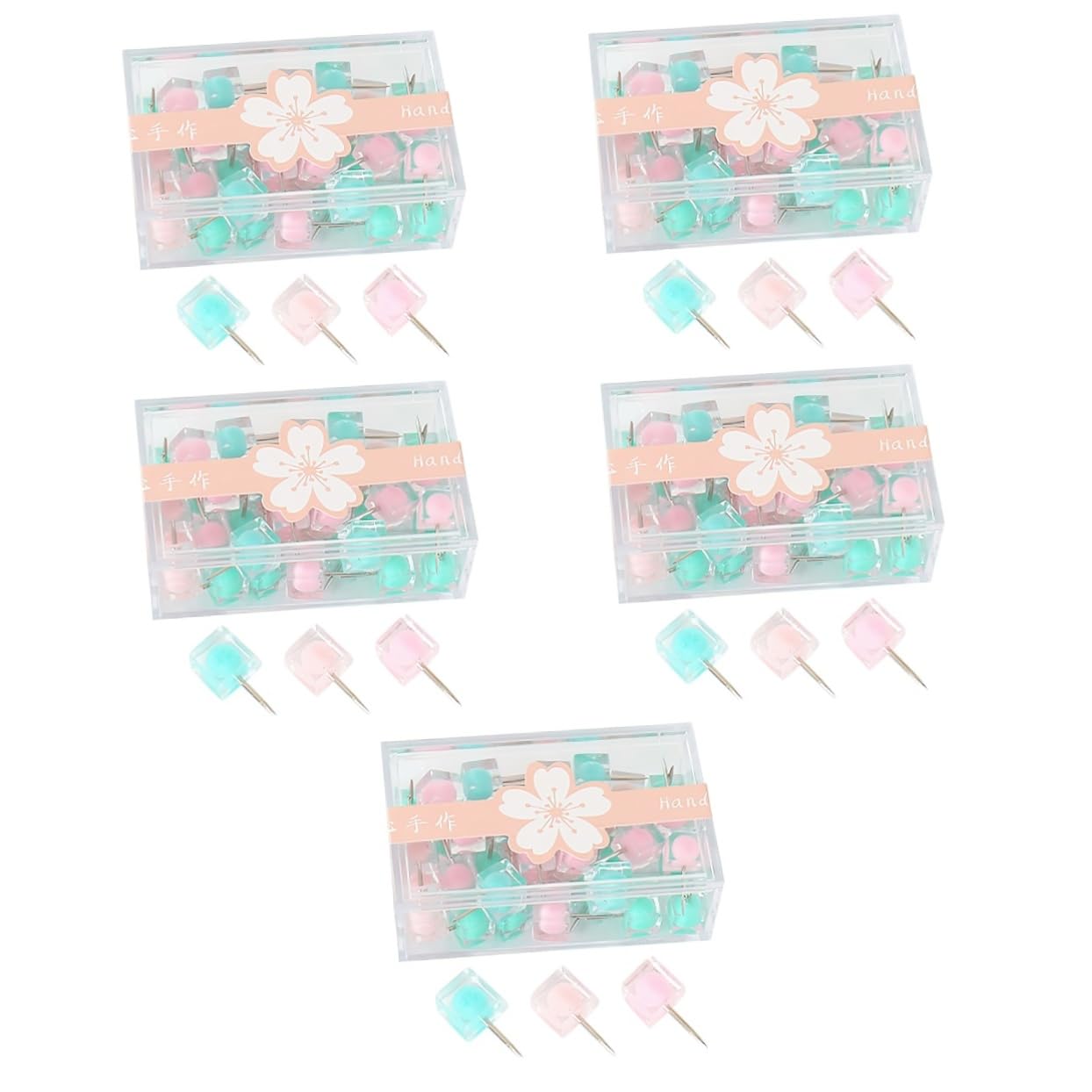 Ciieeo 5 Sets Dekorative Reißnägel Im Bonbon-Stil Große An Karten Für Den Täglichen Gebrauch Auf Pinnwänden 40 Stück * 5