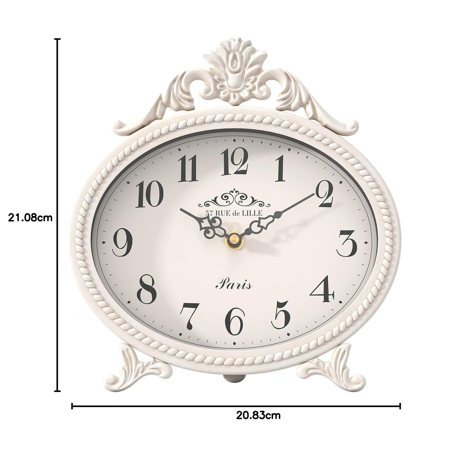 Vintage French Table Clock - Antique White -8 Vintage French Table Clock - Antique White -8
