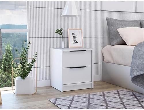 Miniatura 4 de Mesitas de noche TUHOME Kaia de madera de ingeniería en color blanco