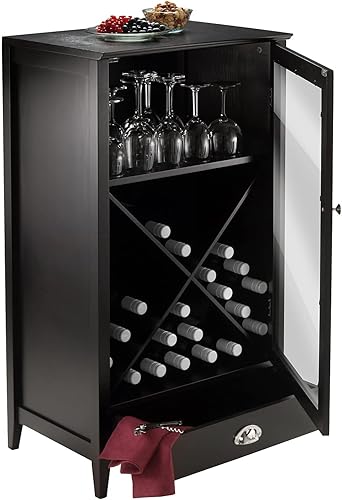 Miniatura 4 de Winsome Gabinete modular de madera X-Panel Burdeos para vino