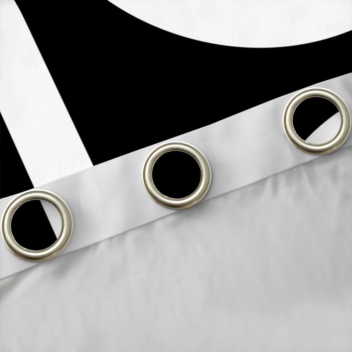 jejeloiu Black White Geometric Blackout Shades Kids Geometric Curtain (2 Panels, 52 x 84 Inch) Abstract Art Window Drapes for Women Men Room Decor Soft Lightweight Microfiber Modern image 5