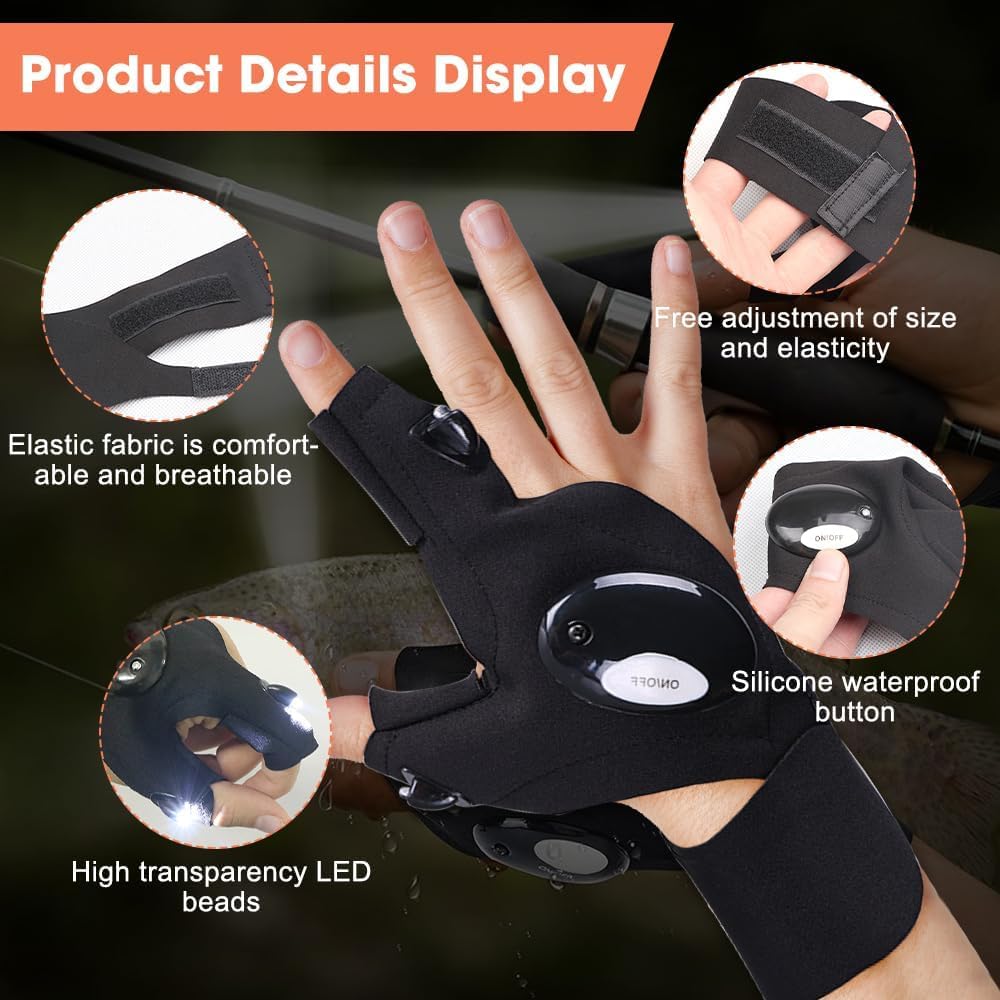 Guantes de Pesca Con Luz LED, Accesorios, Calendario de Adviento, Relleno y Gadgets Para Hombres 2025