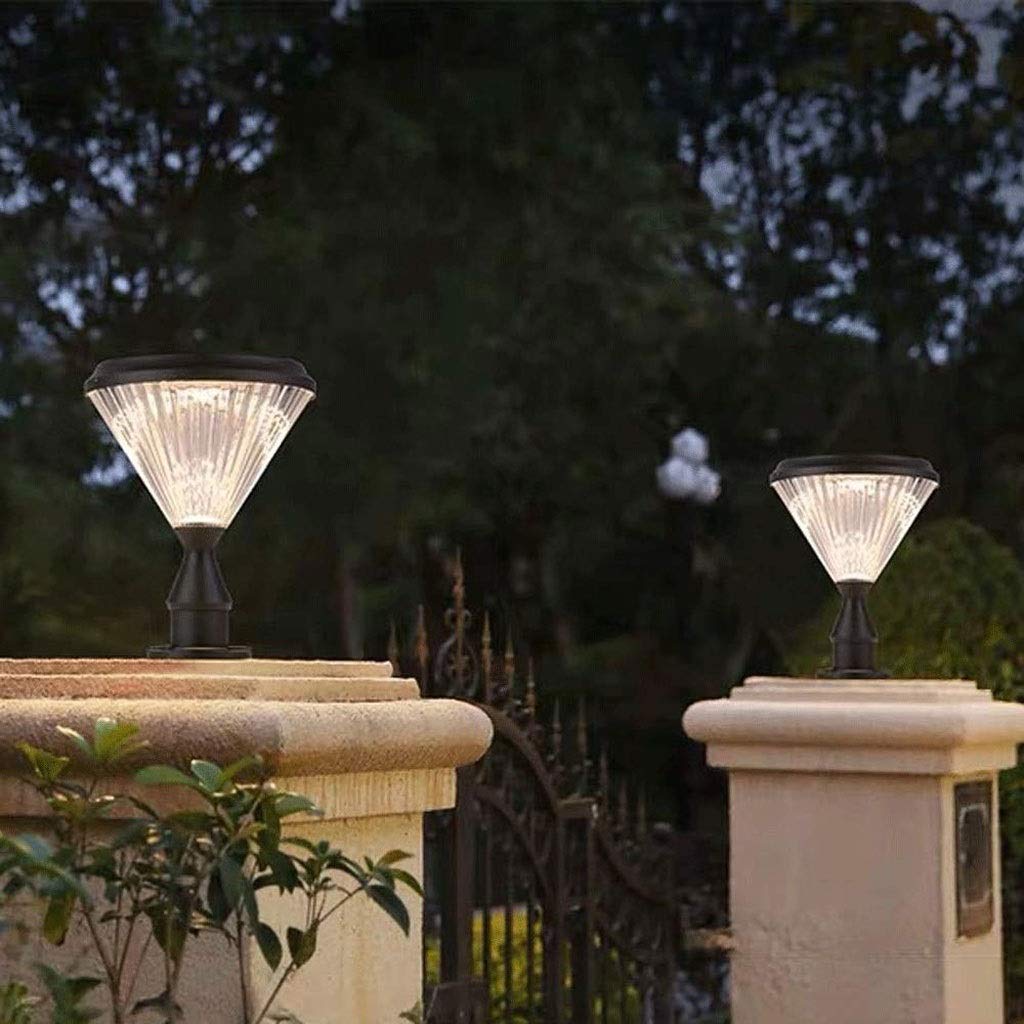 Feng Shui， Lampa ogrodowa z przezroczystym szklanym dyfuzorem Pojedyncza lampa Kolumna zewnętrzna Solarny słupek ścienny Lawn Street Hopeful