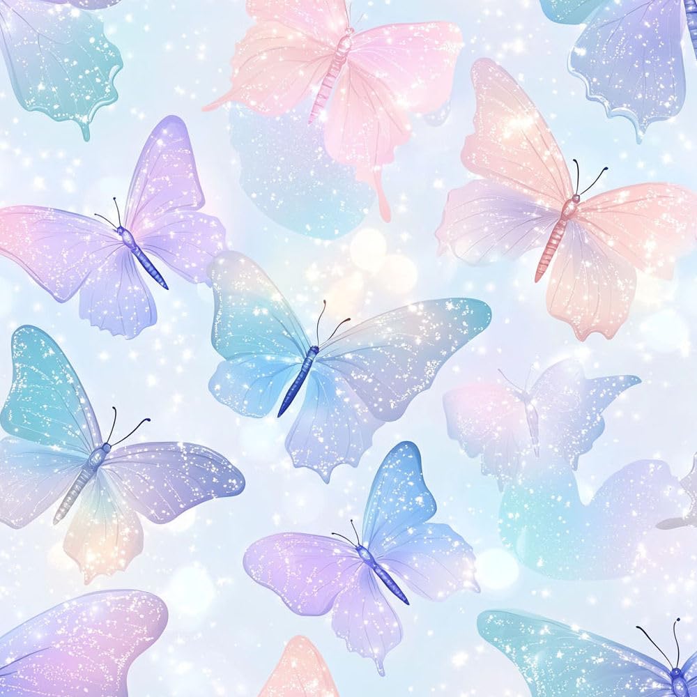 Samoprzylepna tapeta kreskówka brokat motyl naklejka na tapetę motyl dziewczyna tapeta dekoracyjna naklejka na meble winylowa folia wodoodporna do sypialni salonu meble