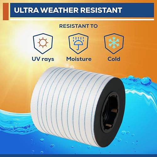 Miniatura 11 de Flejes de poliéster tejidos, 3/4 pulgadas x 250 pies x 2400 libras, resistencia a la rotura, cuerda plana resistente y resistente a la intemperie, 1