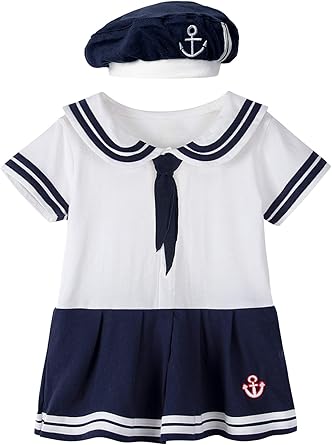 baby girl sailor dress and hat