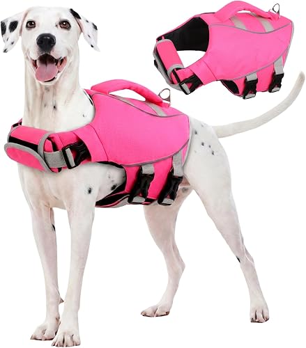Kuoser Dog Life Jacket for Swimming & Boating, High Flotatio