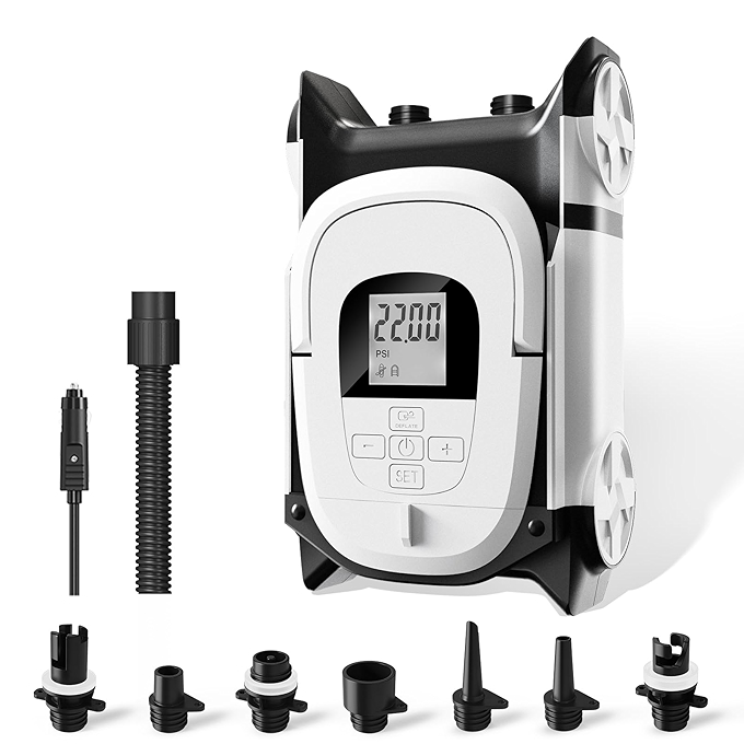 GICLE脚踏充气泵 自动断电双马达充气泵适用于充气冲浪板和船艇