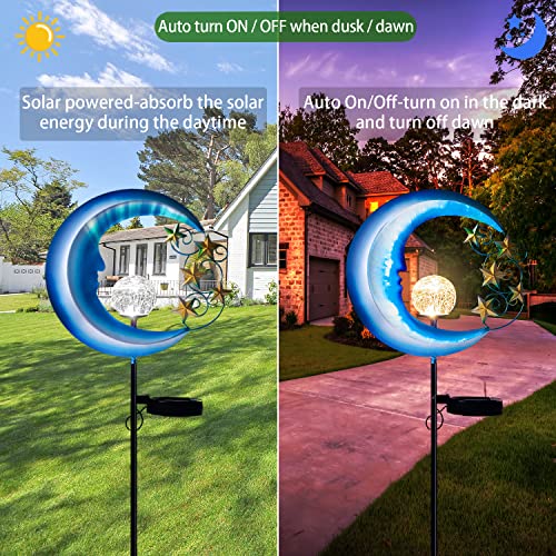 Solar Outdoor Lights Garden Decor - Waterproof Moon Decor Solar Garden Lights - Outdoor Lights Solar Powered Patio Decor Pathway Landscape Lights - Garden Stakes Decorative Solar Lights Outdoor #TOP3