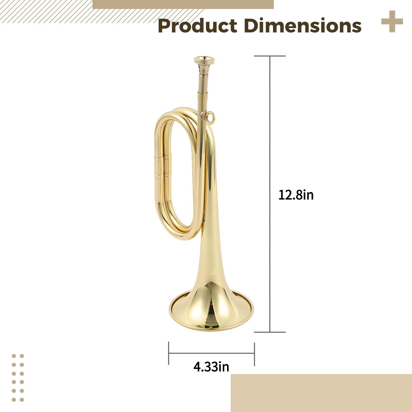 C Messing-Trompete für angehende Musiker, kompaktes 32,8 cm Design, klarer Klang, perfekt für Bands und Ensembles