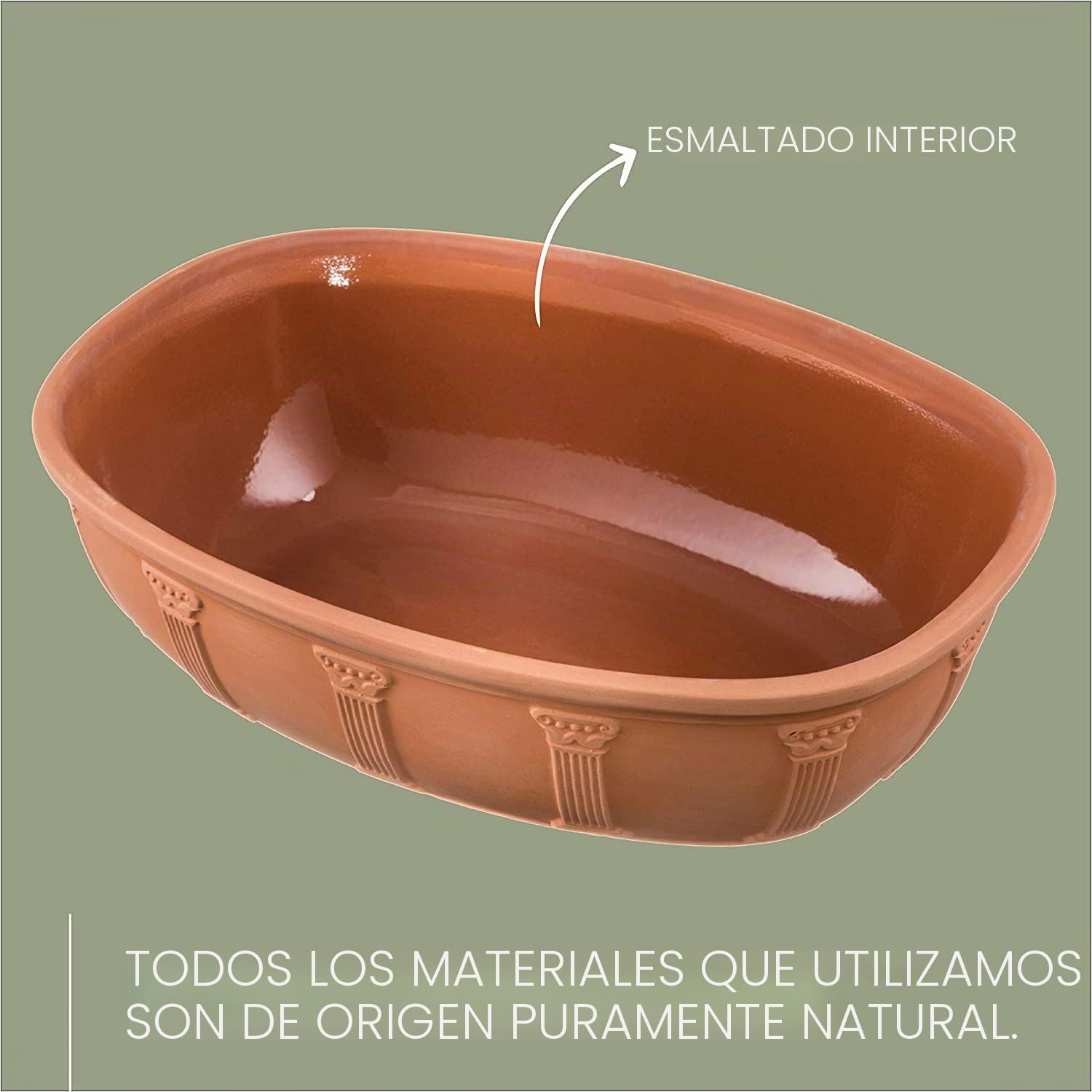 Römertopf – Fuente ovalada de barro natural, edición 50 años, 5 L, para asados jugosos sin grasa en el horno, color terracota