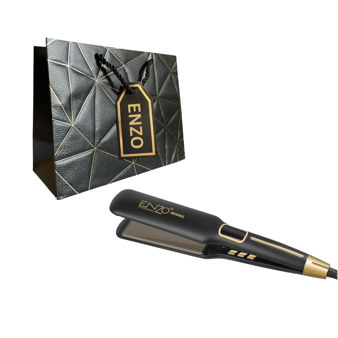 Enzo Professional Keratin Hair Straightener Black With Luxury Enzo