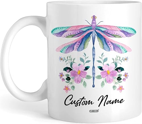 Vista 15 de CUBICER Taza de café de cerámica blanca personalizada, diseño de búho, tazas con nombre personalizado, divertidos regalos de cumpleaños para Búho