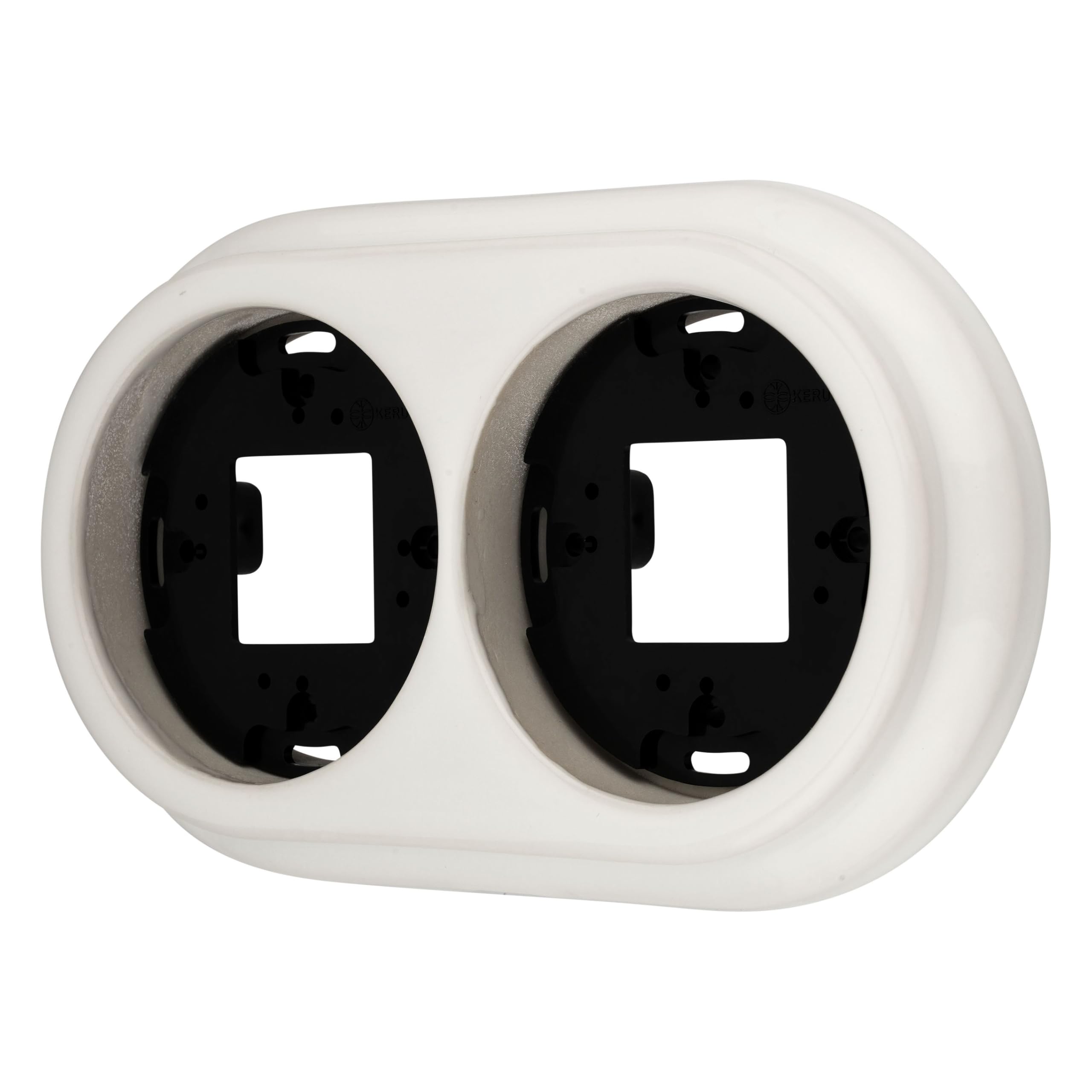 QR1 Series Surface-Mounted Porcelain Retro Frame 2-Way White, 168 x 97 x 22 mm