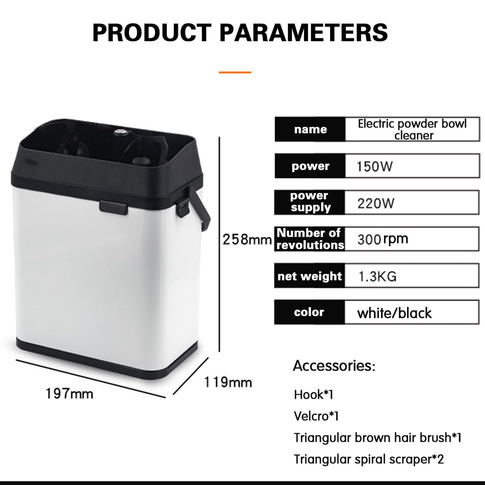 ZUMAHA Limpiador EléCtrico De Portafiltros De Café, Herramienta De Limpieza AutomáTica Comercial De Portafiltros De 150w 300rpm, con 2 Raspadores Y 1 Cepillo, Estructura Desmontable,Silver