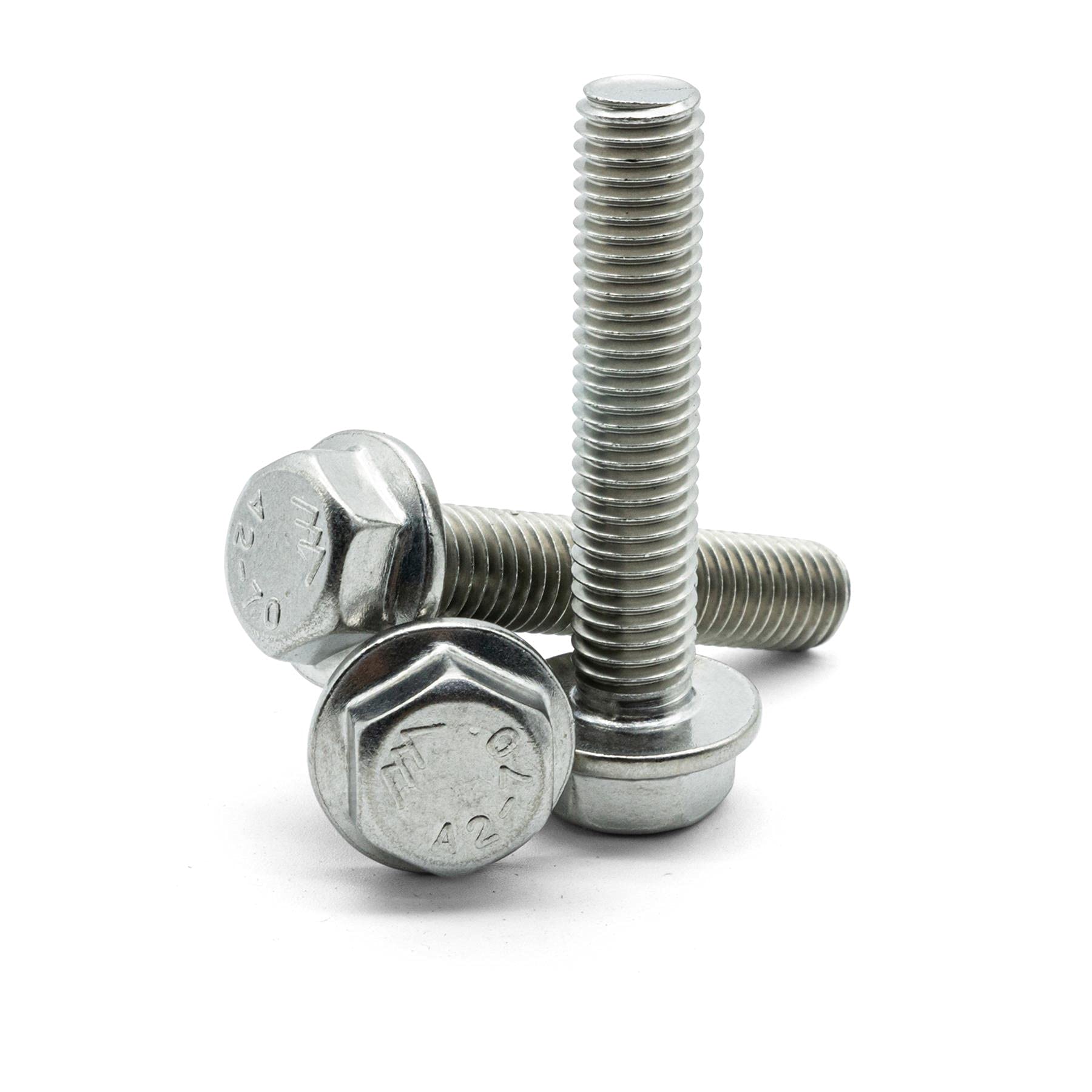 Hippo Hardware M10 (10mm X 45mm) Flanged Hexagon Head Bolts Flange Hex Screws Fully Threaded A2 Stainless Steel (Pack of 3)