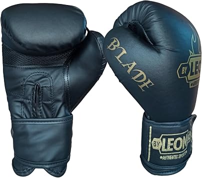 Leon Blade Training Boxing, Kick Boxing And Muay Thai Gloves Black