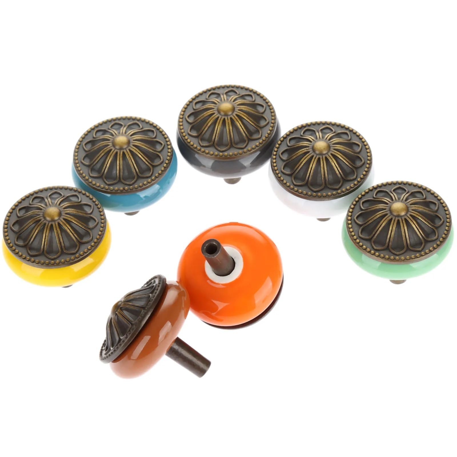 Boutons en céramique lot de 7 poignées pour armoire de cuisine et placard de maison