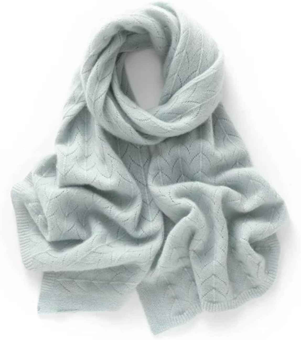 Women's Wool Knitted Scarf Hollow Out Solid Color Warm Winter Fashion Wrap Shawl