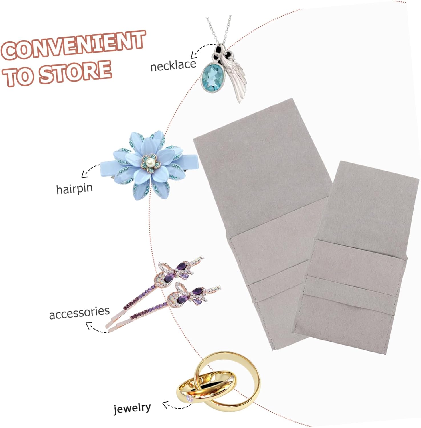 LIFKOME 6pcs Portable Microfiber Jewelry Storage Bags for Travel image 5