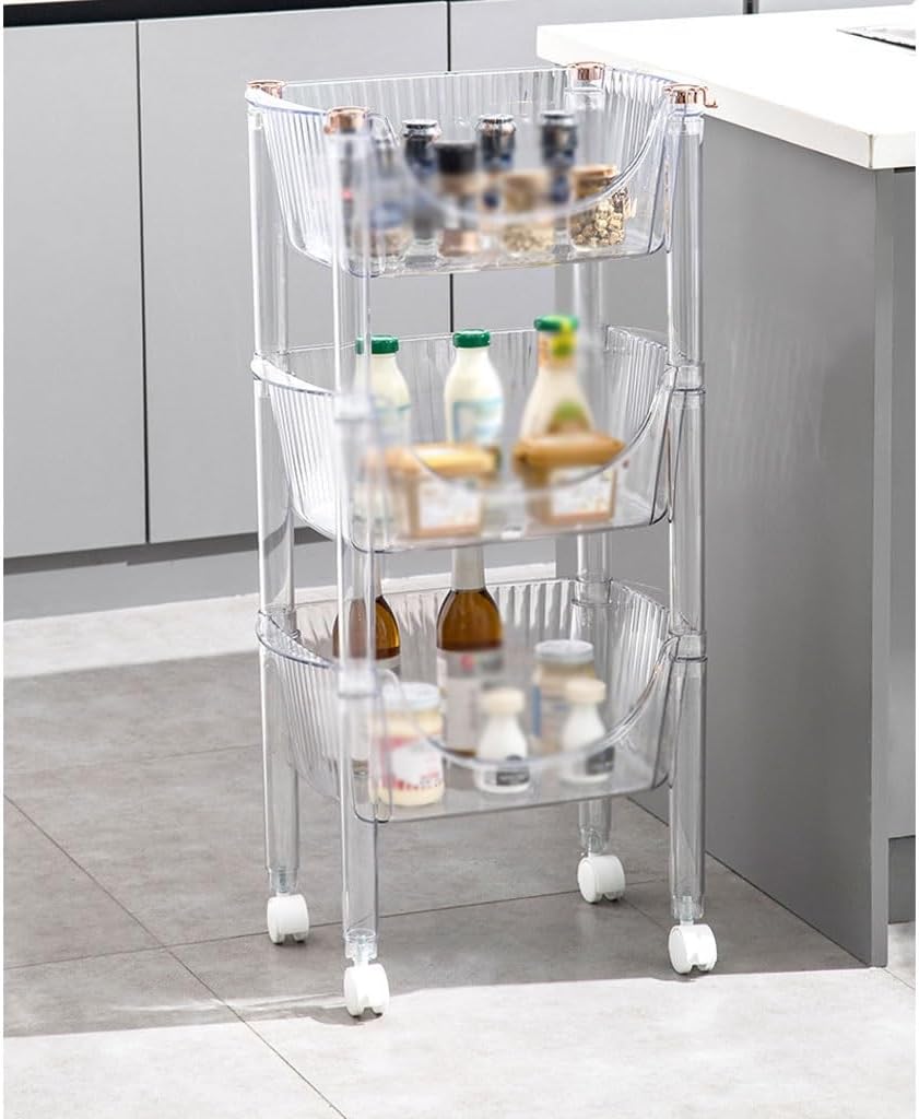 CHICKEN Pot and Pan Organizer Kitchen Storage Rack Bathroom Bathroom Kitchen Bedroom Floor-Standing Multi-Layer Storage Rack Home Storage Rack Kitchen Organizers and Storage(Color:B)