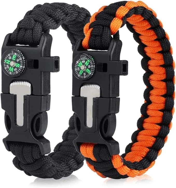 Wollet Survival Paracord Bracelets EDC Tactical Bracelet,Multifunction Camping Hiking Gear with