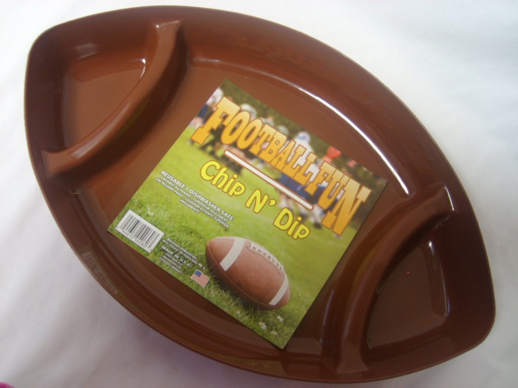 1 X Football Fun Chip N Dip Tray/bowl
