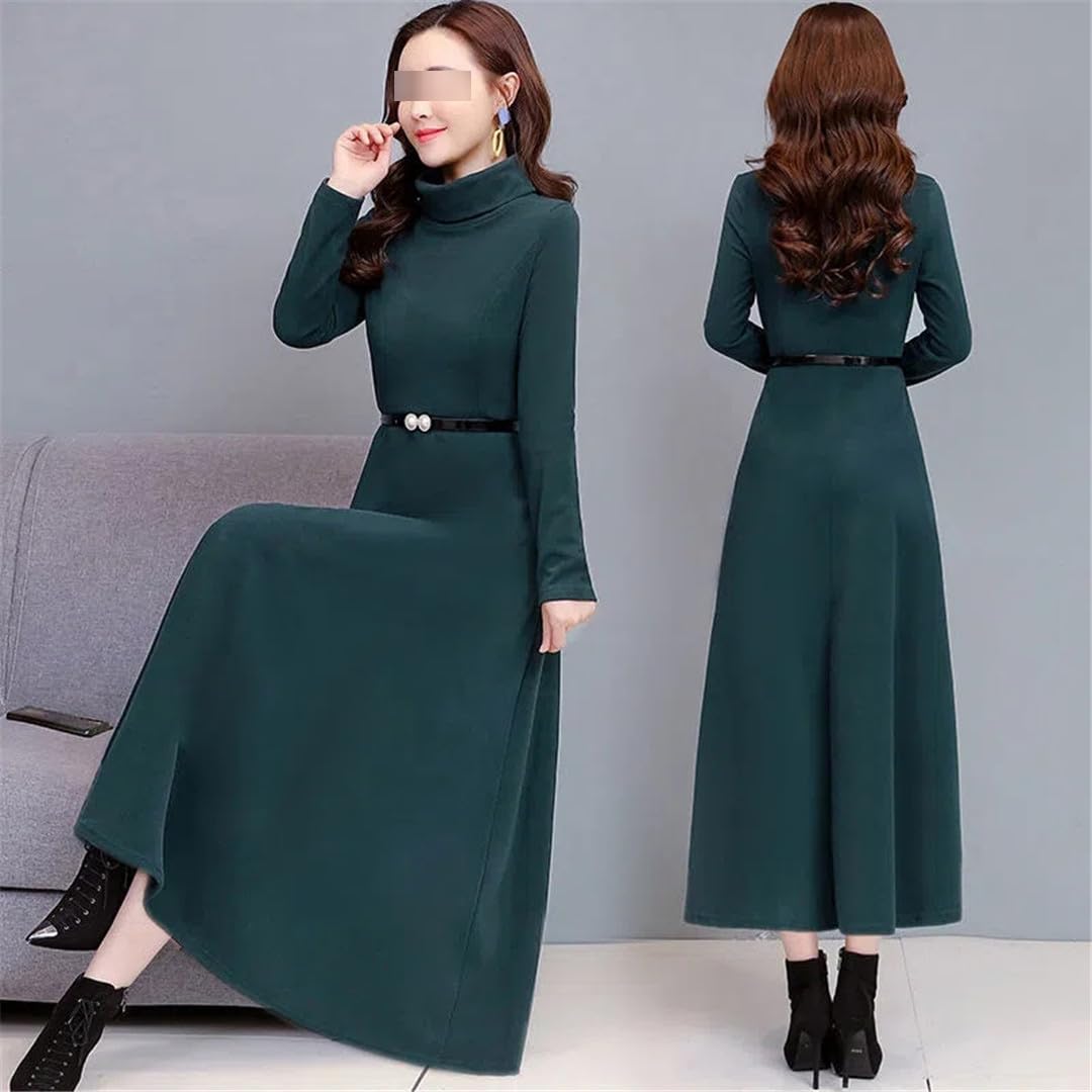 Yeuyyben Dolcevita Abito Lungo A Trapezio Donna Inverno Caldo Manica Lunga Abiti Che Fondono Casual Maxi