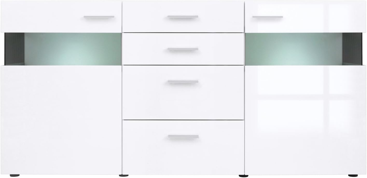 Desert 2-Glass Door 4-Drawer Sideboard Cabinet