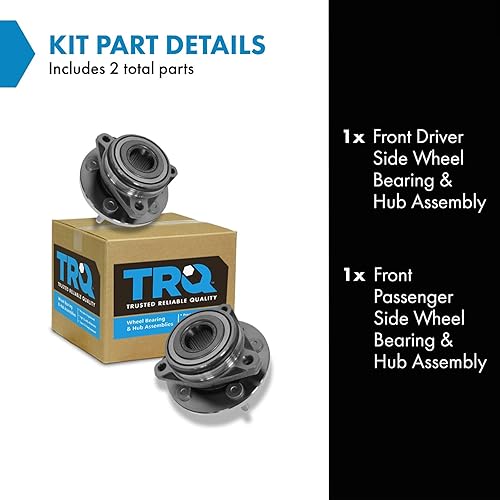 Miniatura 899 de TRQ Juego de 2 rodamientos de rueda delantera y conjunto de cubo compatible con Ford Mustang 2005-2007 2005-2014
