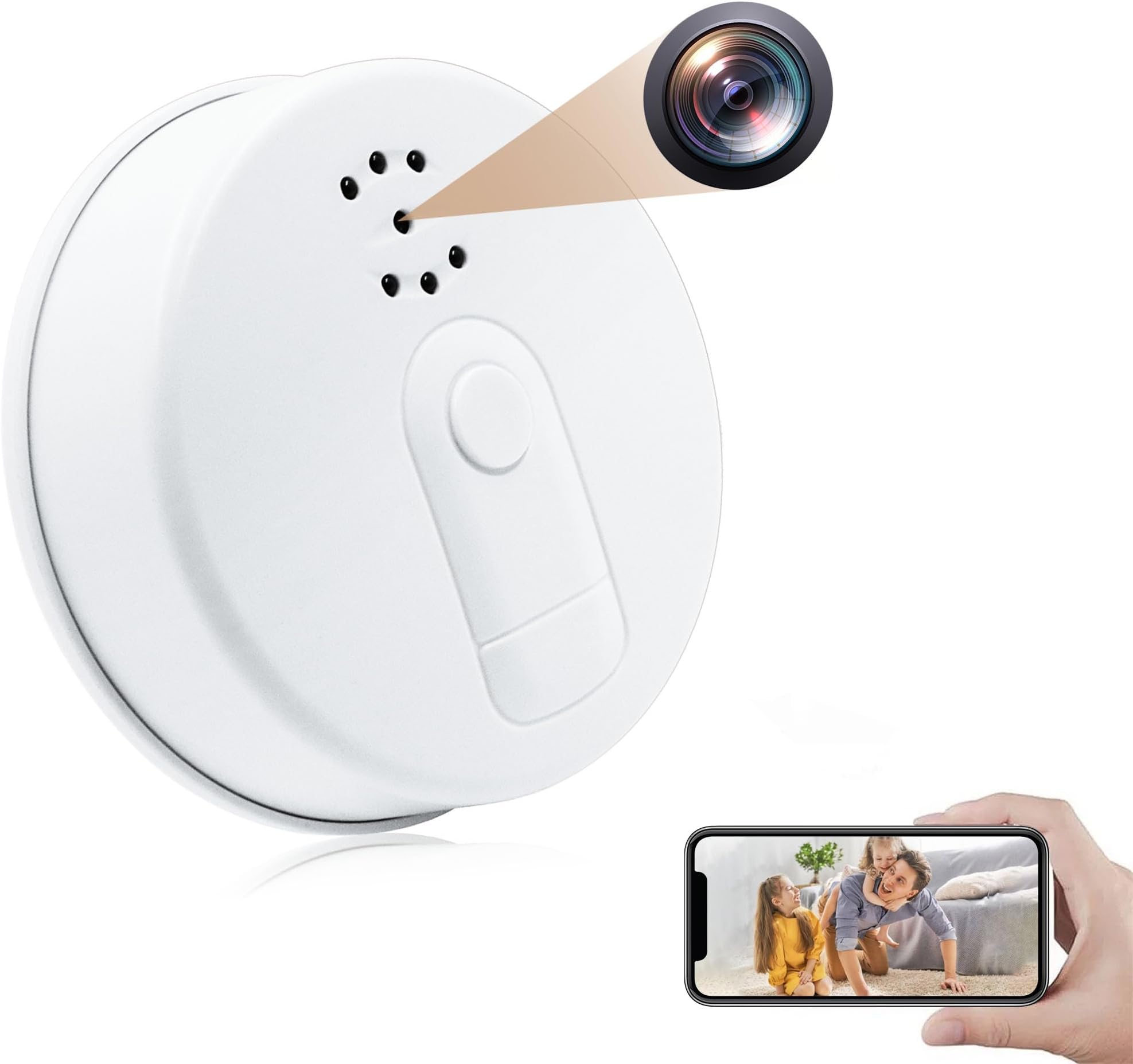 sakalaka Wifi Spy Hidden Camera Smoke Detector, 1080P HD Wireless Video Camera Loop Recording, Motion Detection, Night Vision, Live Viewing, APP Remote Control, Indoor Home Security Nanny Cam