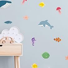 Klebekerlchen® Wall Sticker for Children's Room Boys & Girls, Self-Adhesive Wall Stickers, Reusable & Residue-Free Children's Room Decoration - Wall Tattoo Sea Animals Sticker (Set of 23 Designs)