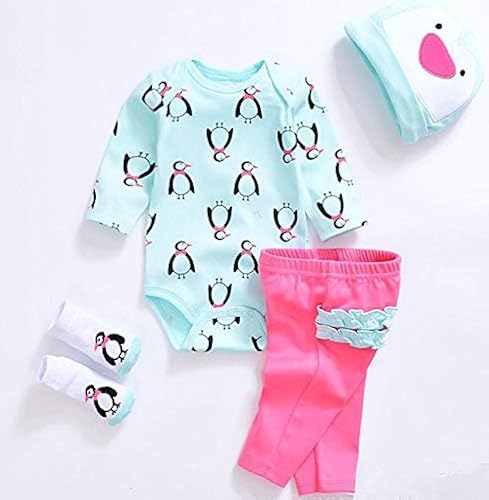 Chaqueta de pingüino Reborn Baby Dolls Ropa para 20-23 pulgadas 4 piezas Reborn Doll Baby Boy Conjunto de ropa con sombrero encantador disponible en Yaxa Colombia