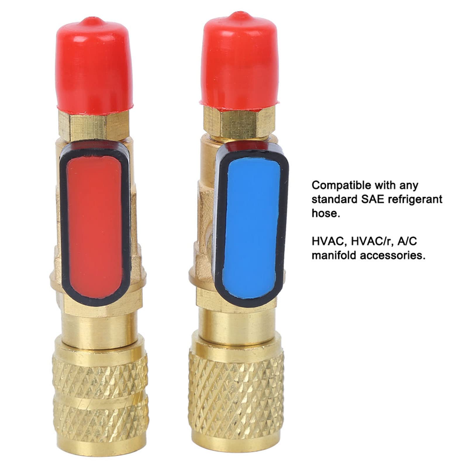 VBESTLIFE Valvola a Sfera del Condizionatore d'Aria, Valvole di Intercettazione SAE da 1/4 di Pollice per Il Controllo e la Regolazione del Flusso di Gas o Liquidi, per Refrigerante R22 R410A
