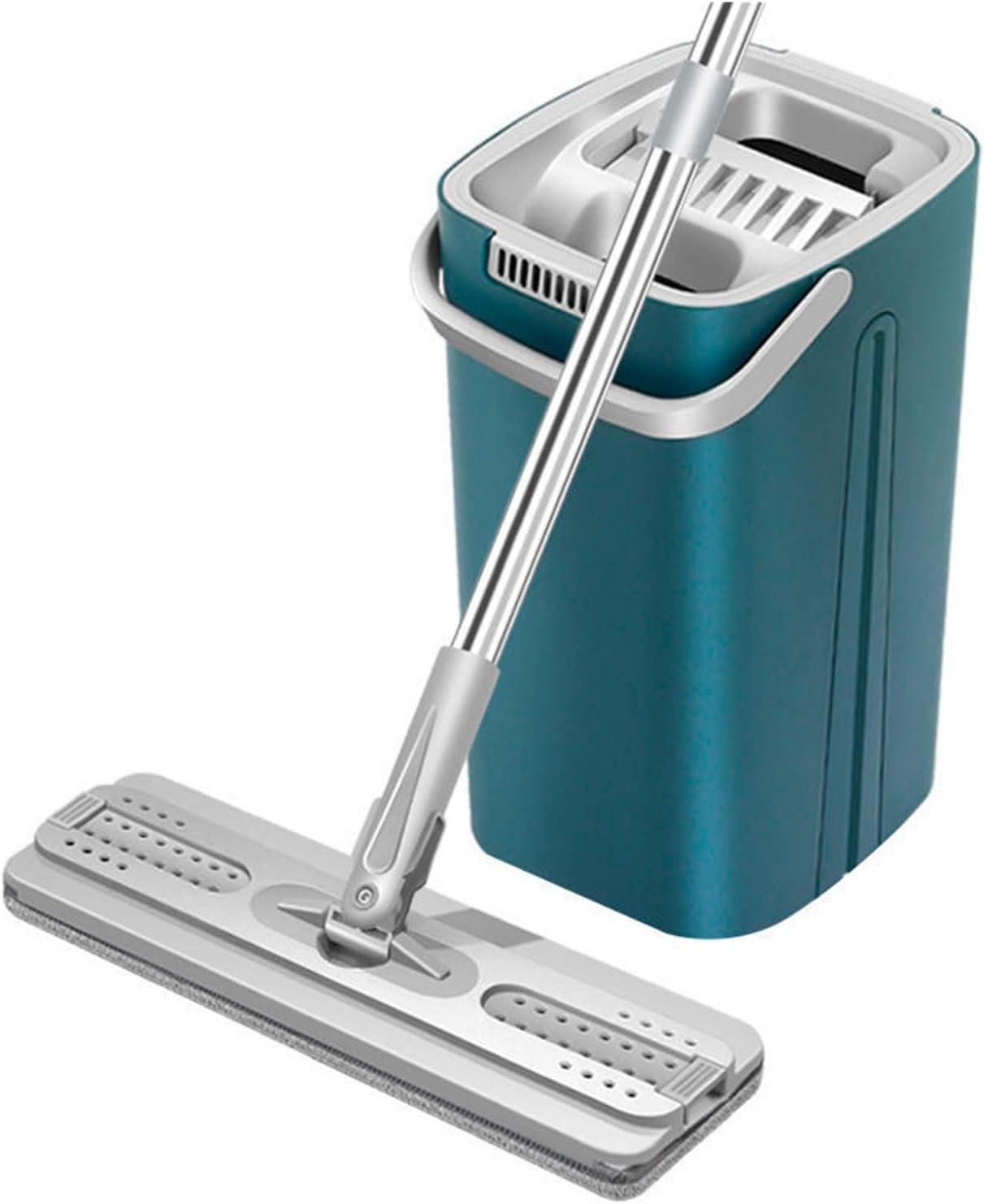 Floor Mop Set, Dual Use Wet and Dry Mop for Household Cleaning, Flat Mop with Scrape and Dewatering for Wooden Surfaces, Efficient and Easy to Use