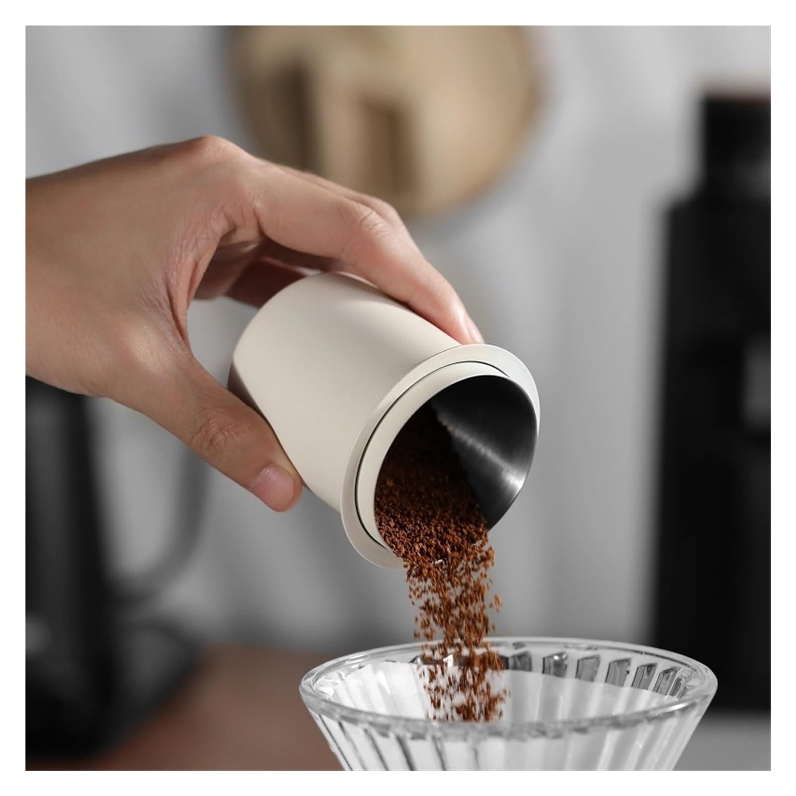 Taza Dosificadora De Café Expreso De 58mm, Compatible Con Portafiltro De 58mm, Accesorios De Café De Acero Inoxidable 304, Regalo De Barista For El Hogar(White)