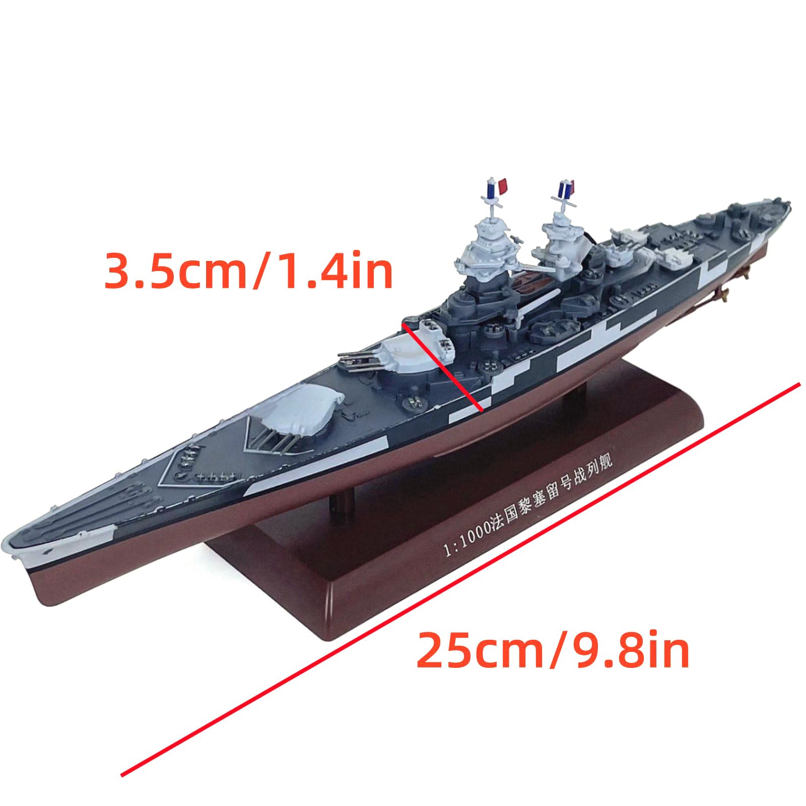 TECKEEN 1: 1000 Scala Francese Battleship Richelieu Battleship Lega Modello Nave da guerra Modello Militare Diecast Nave Modello per Collezione