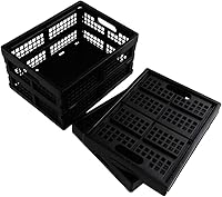Vista 1 de Paquete de 3 cajas plegables de almacenamiento de 15 litros, color negro