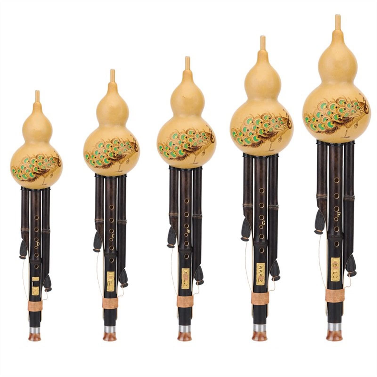 Hulusi-Flöte Spielen Sie Cucurbit Flute B Flach Natural Bambus Moll D Cgf. Musikinstrument (Color : 02_G key)