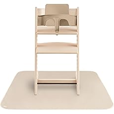 S&T INC. Baby Splat Mat for Under High Chair, Water Resistant Floor Mat, 42 Inches by 42 Inches, Tan Arches